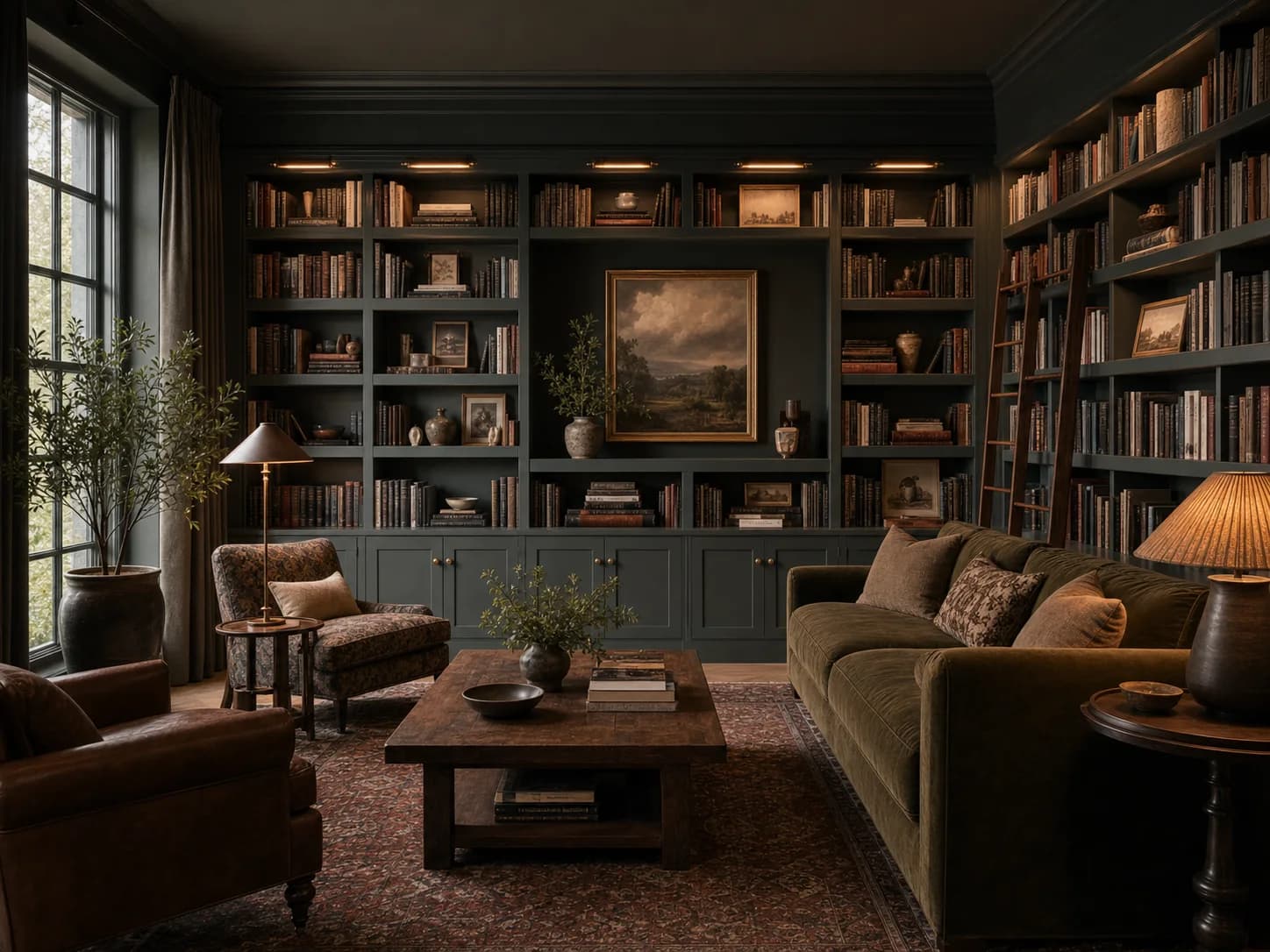Book-Drenched Living Room design inspiration