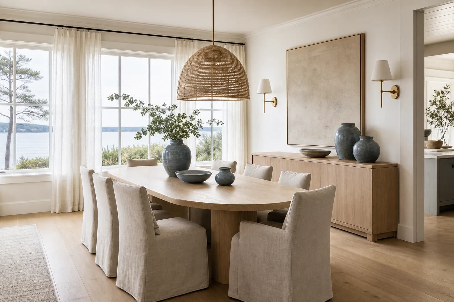Coastal Contemporary dining room design — dining rooms