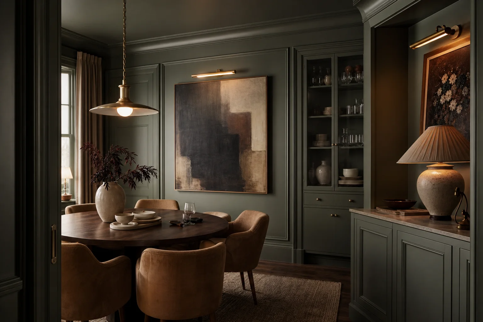 Color Drenching dining room design — dining rooms