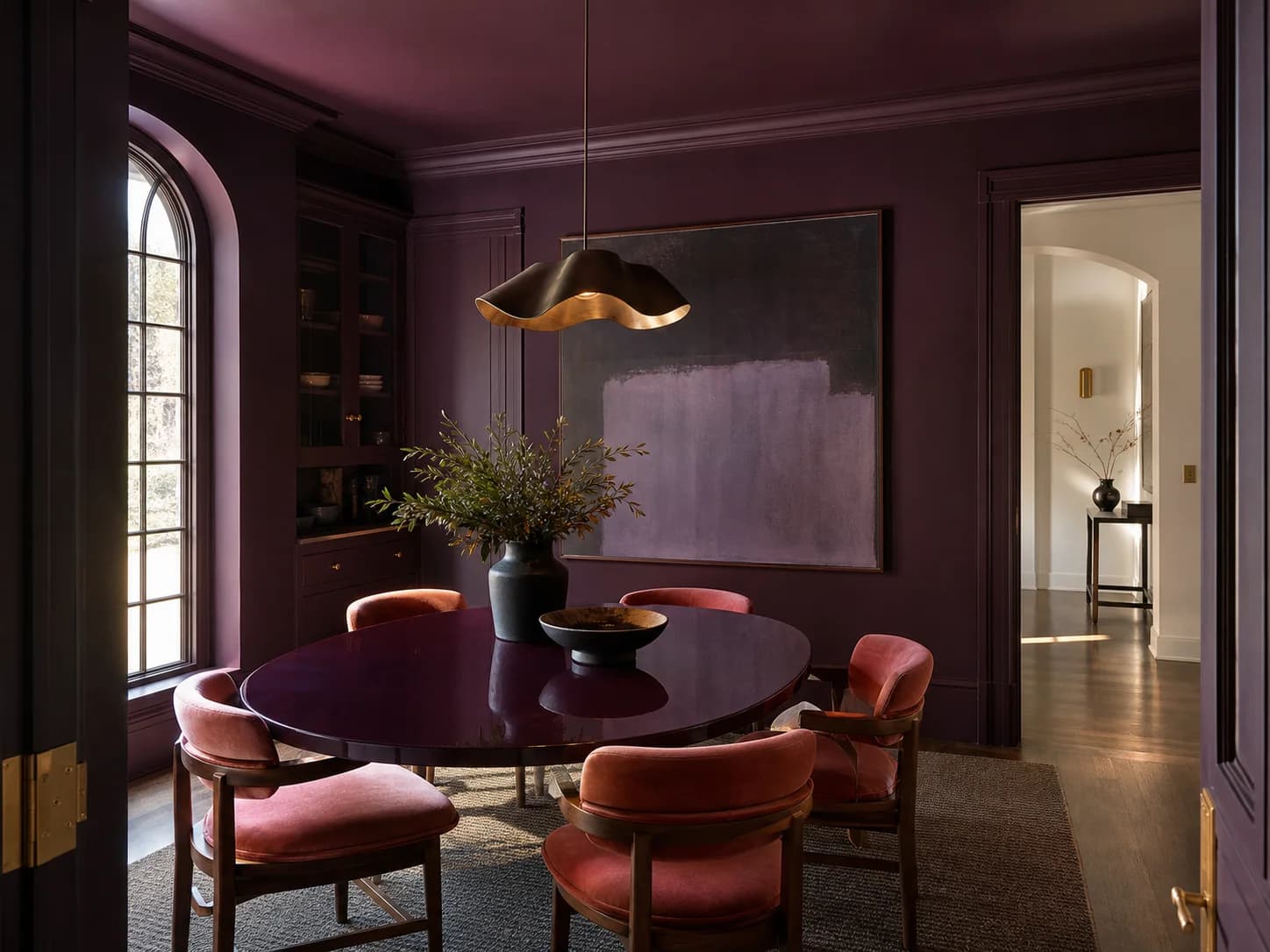Color Drenching dining room design — dining rooms
