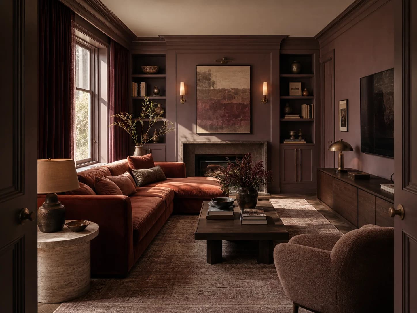 Hue Drenching living room design — living rooms