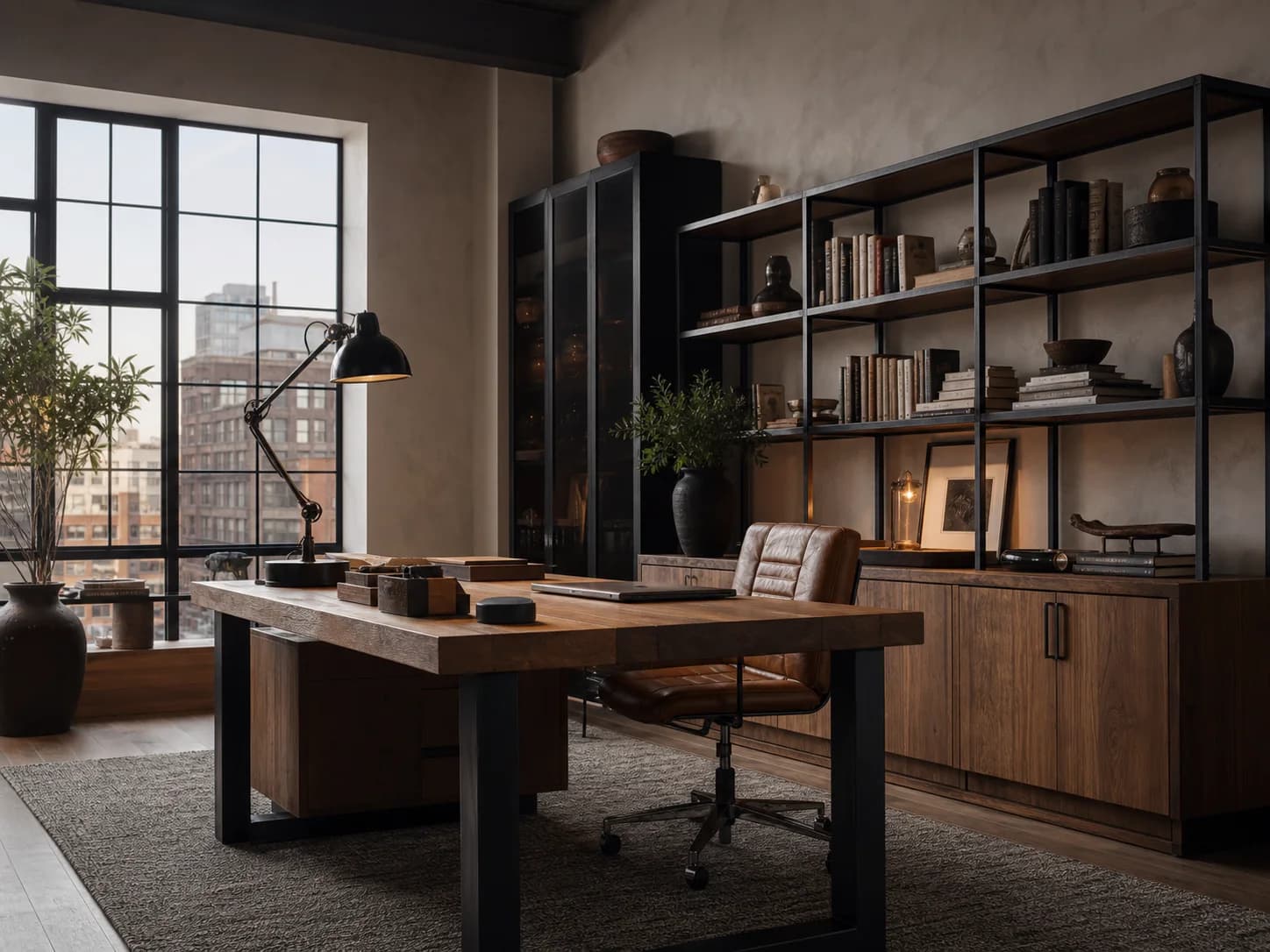 Industrial Modern home office design — home offices