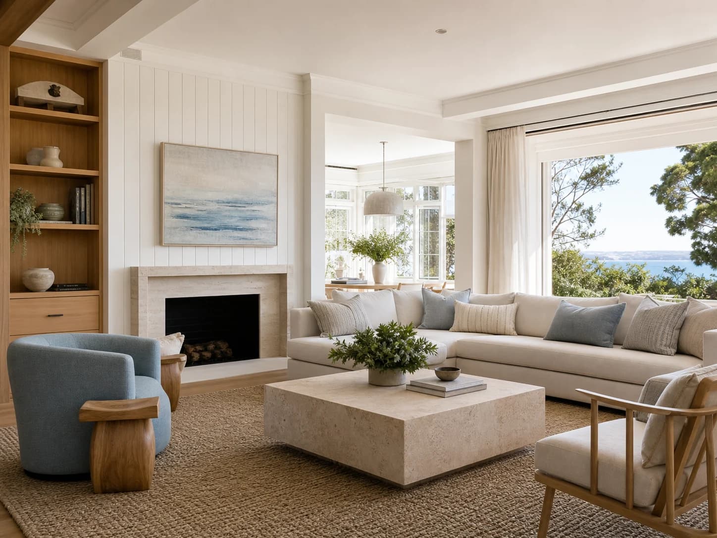 Modern Coastal living room design — living rooms