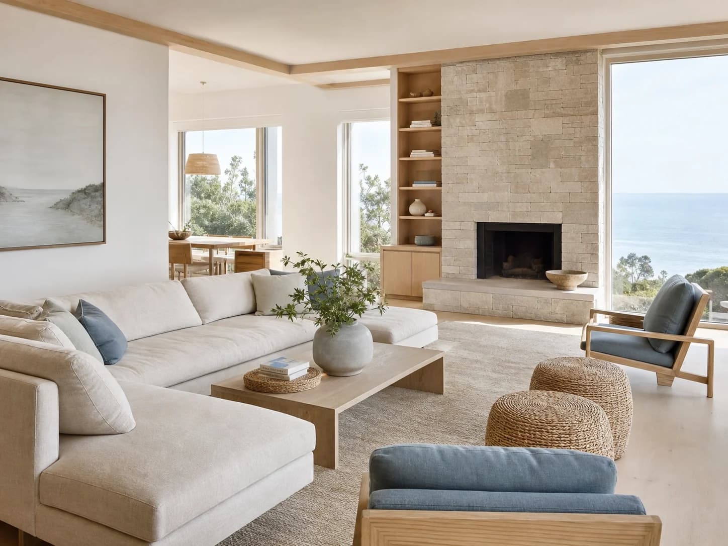 Modern Coastal living room design — living rooms