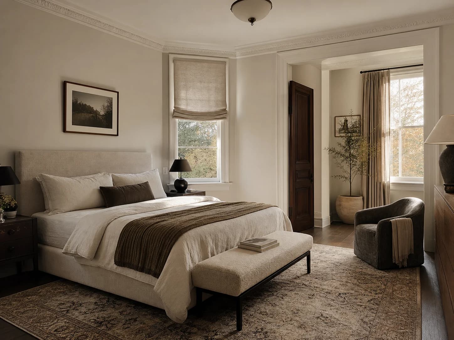 Transitional bedroom design — bedrooms