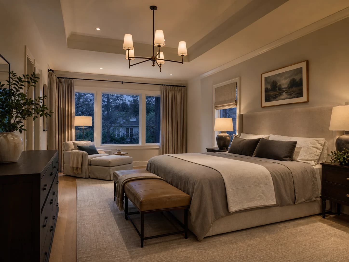 Transitional bedroom design — bedrooms
