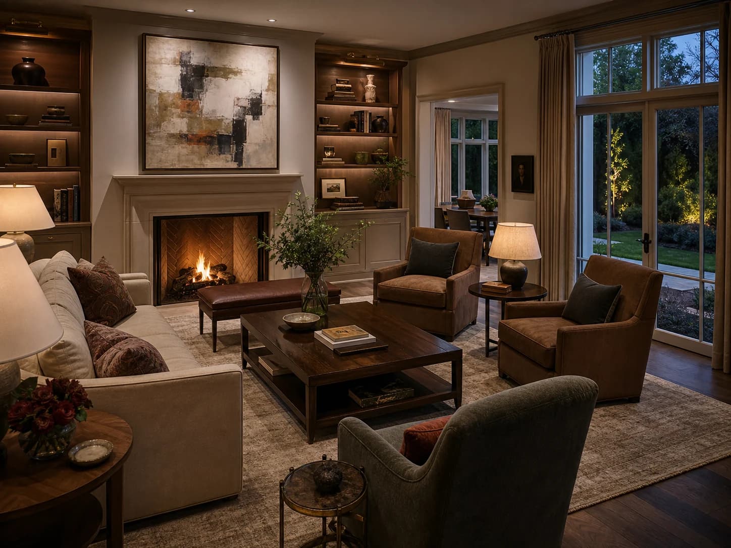 Transitional living room design — living rooms
