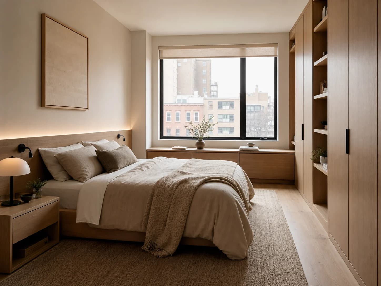 Warm Minimalist bedroom design — bedrooms