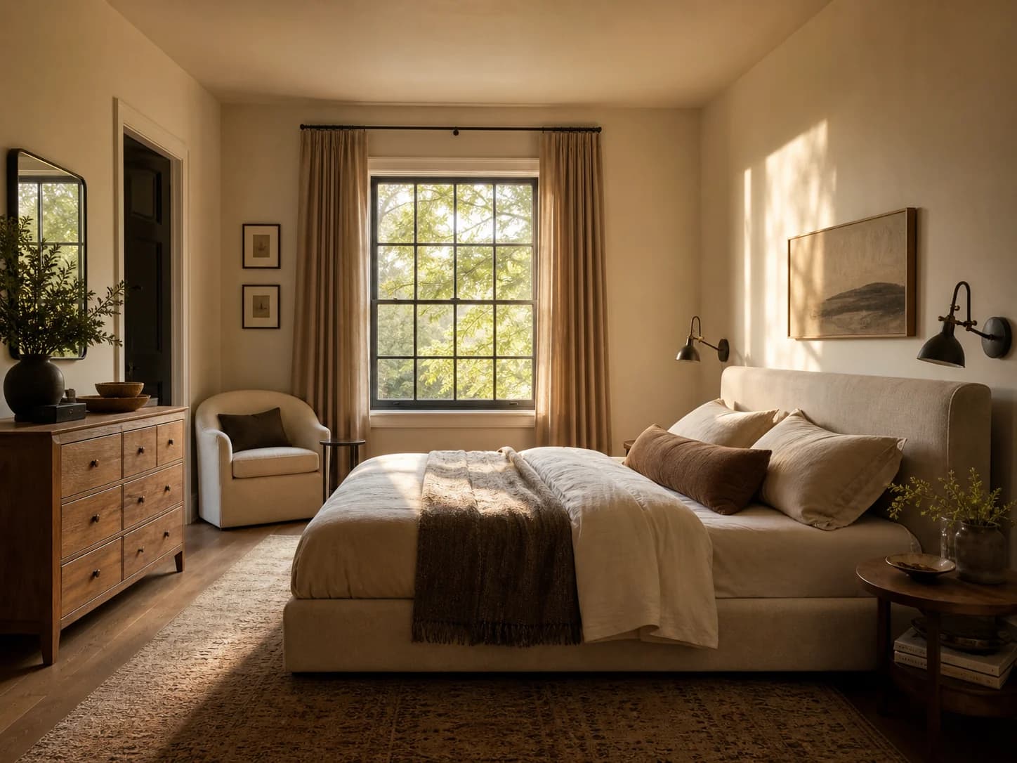 Warm Minimalist bedroom design — bedrooms