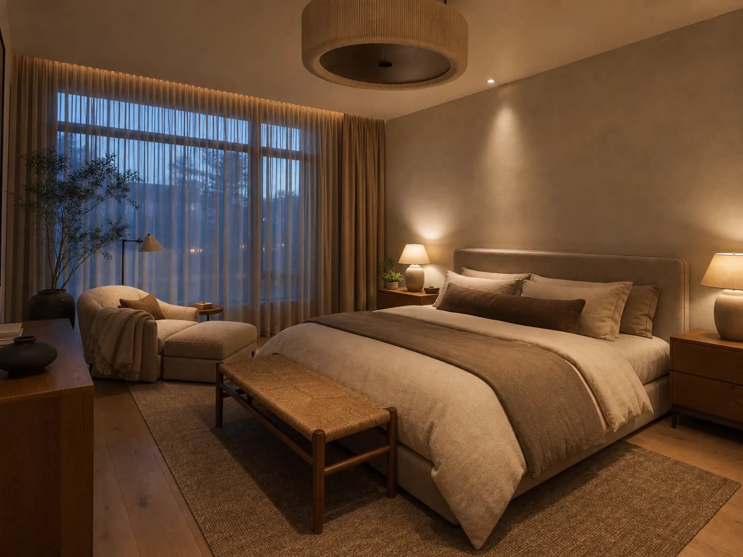 Warm Minimalist bedroom design — bedrooms