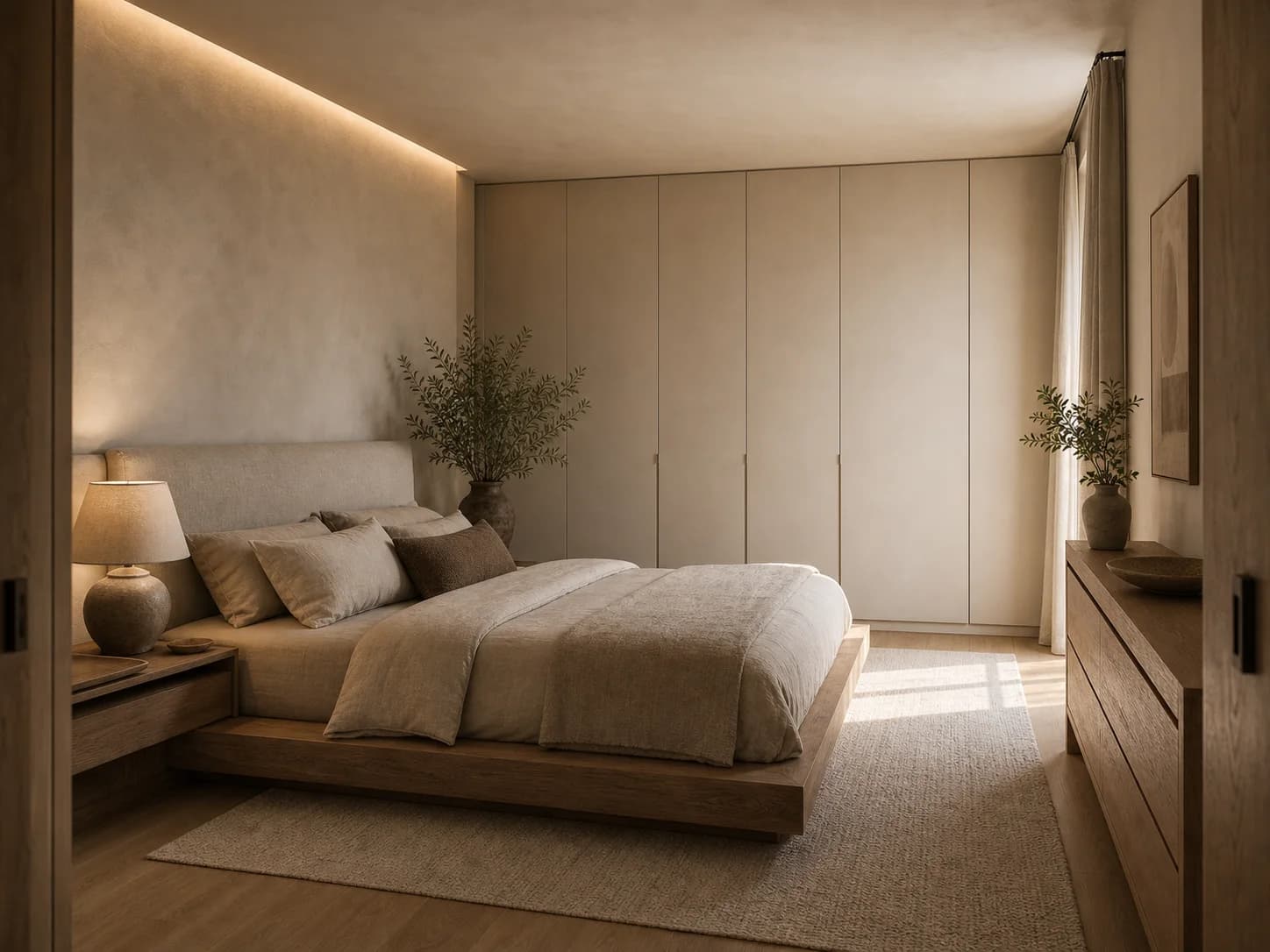 Warm Minimalist Bedroom design inspiration