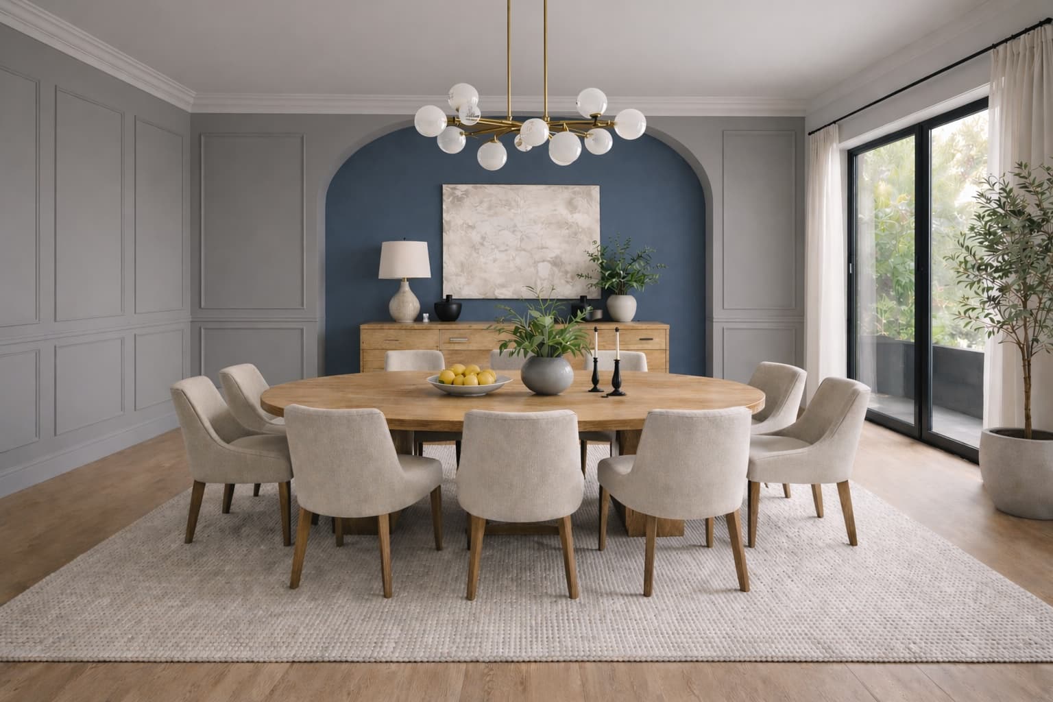 HomeVisualizer AI accurately preserving trim, furniture, and room details while changing the paint color