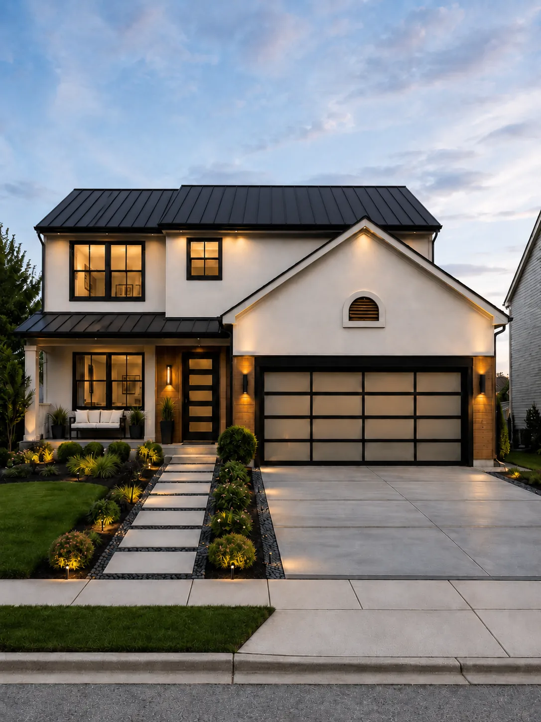 Exterior curb appeal after AI home design visualization