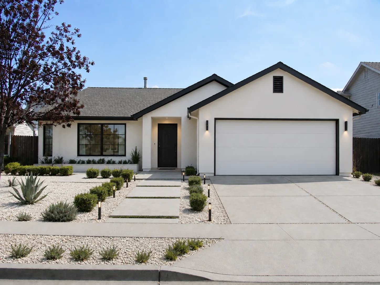 AI visualization of a bright modern exterior remodel