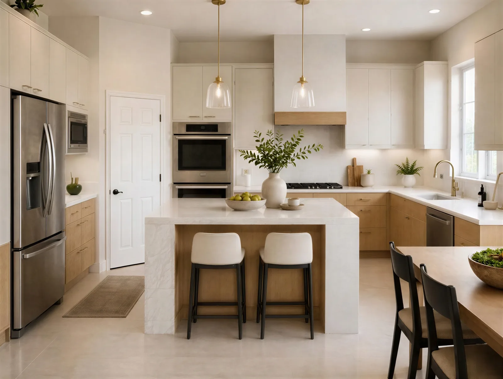 AI visualization of a light oak kitchen remodel