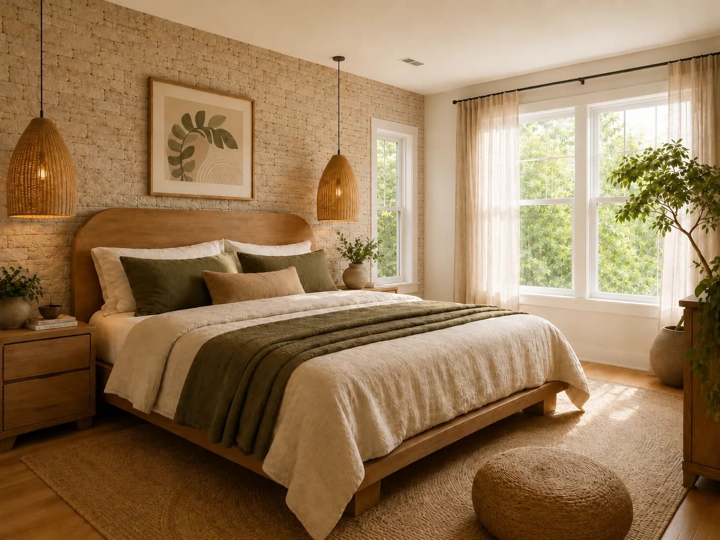 Bedroom after AI interior design