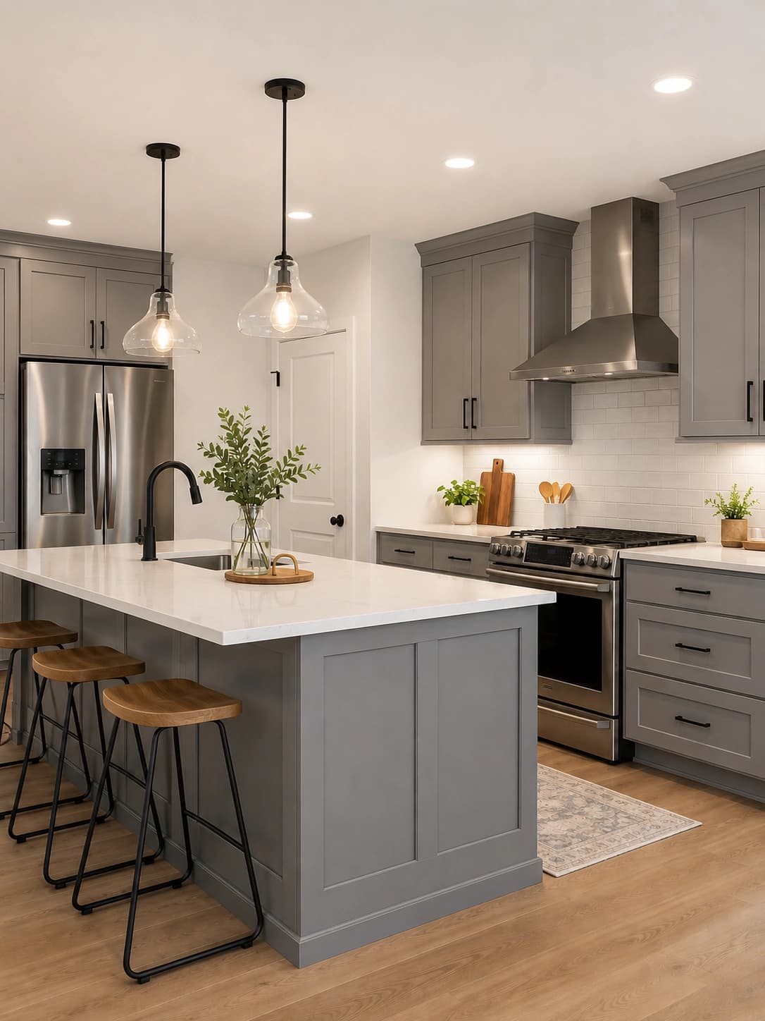 Cabinets after AI kitchen design