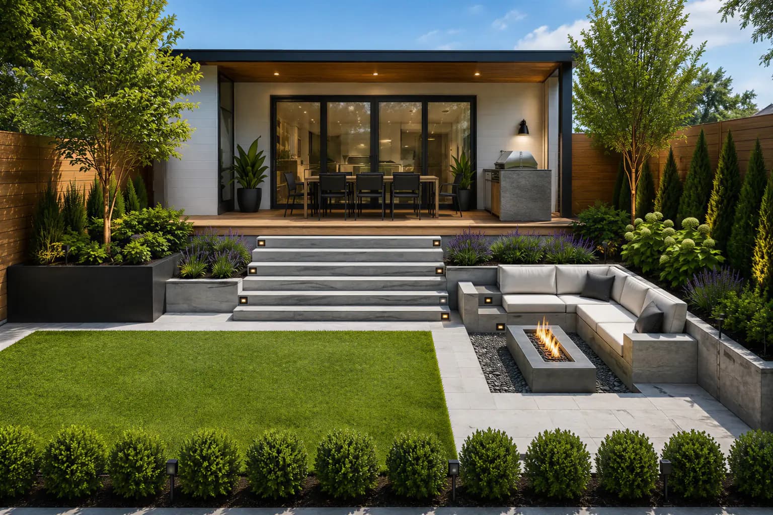 Photorealistic AI landscape design render