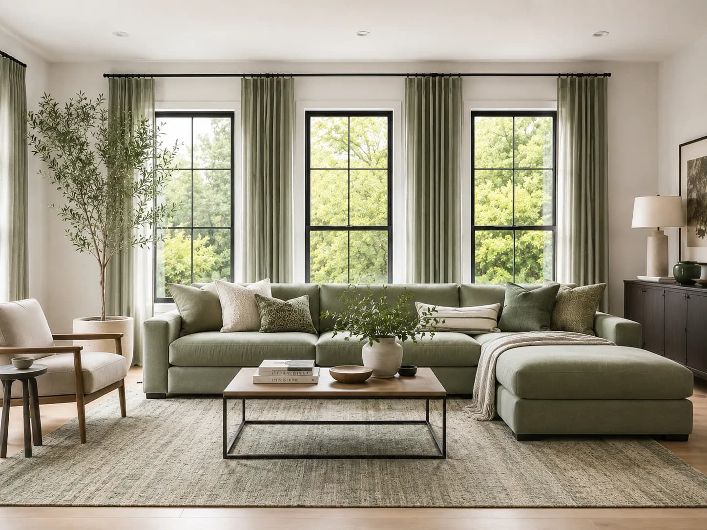 Living Room visualized in Contemporary style