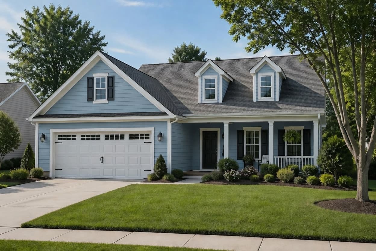 exterior scene painted drift blue