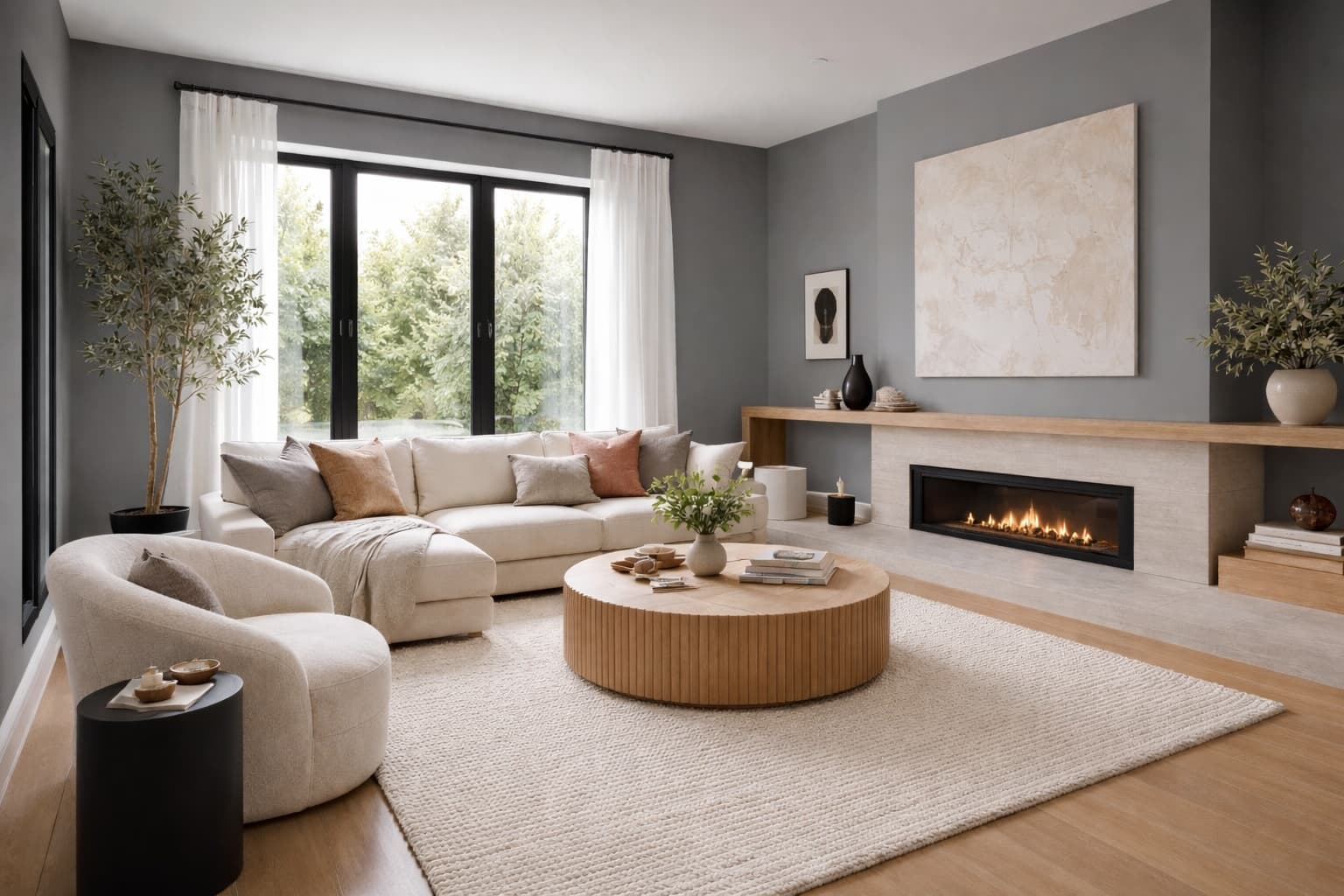 interior visualization with Slate Gray paint