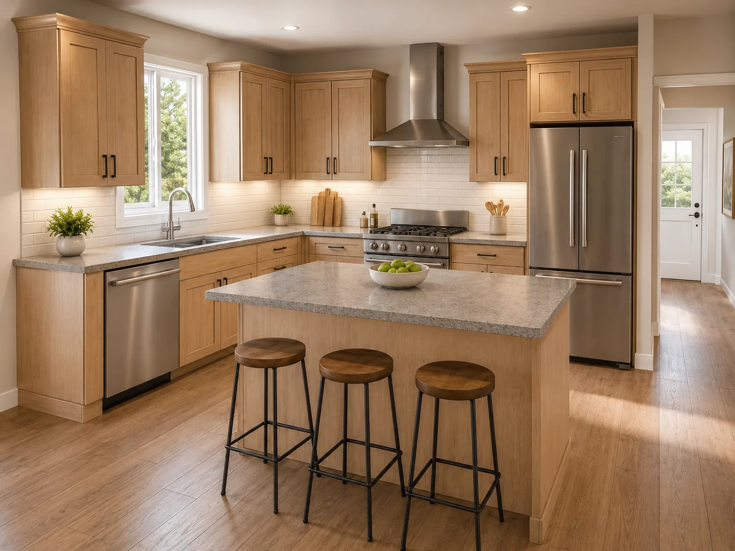 Photorealistic AI kitchen design visualization